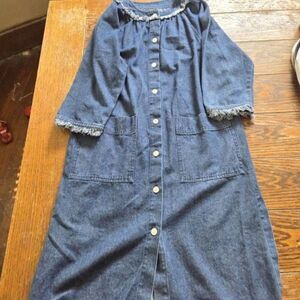 Raquel Allegra Denim raw hem dress sz 0 (S)